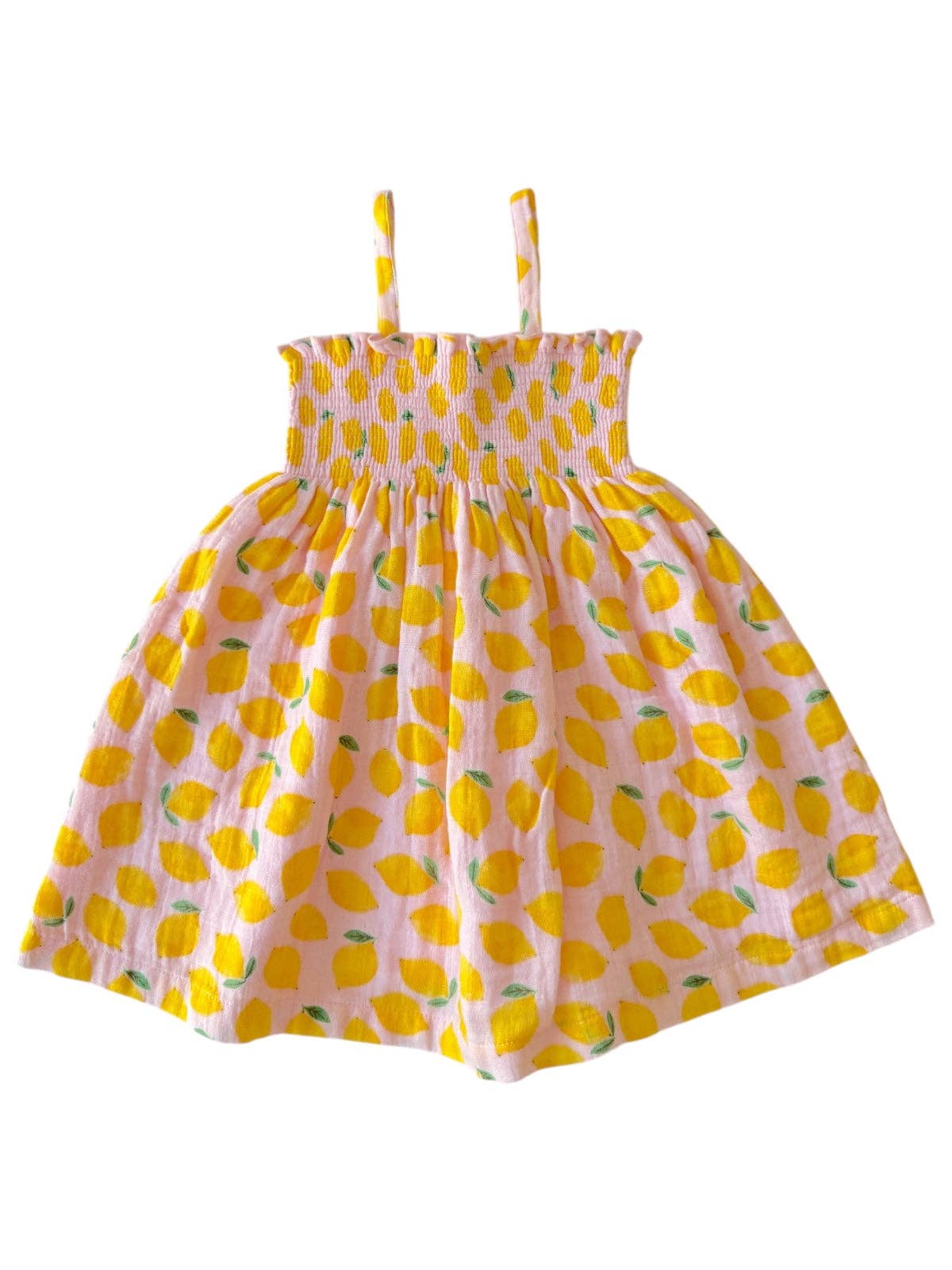 Muslin Smocked Tube Dress, Lemons