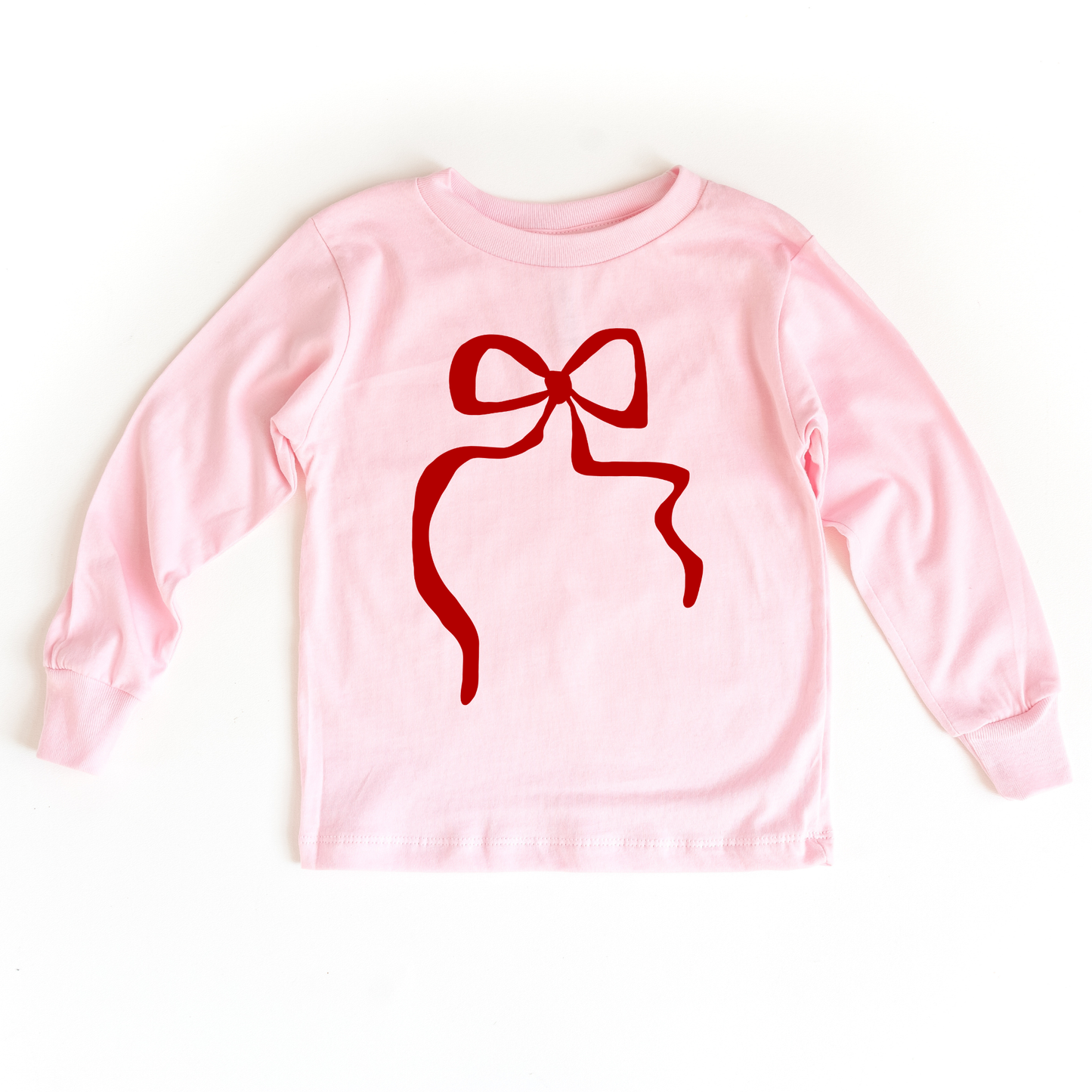 Long Sleeved Shirt, Red Coquette Bow