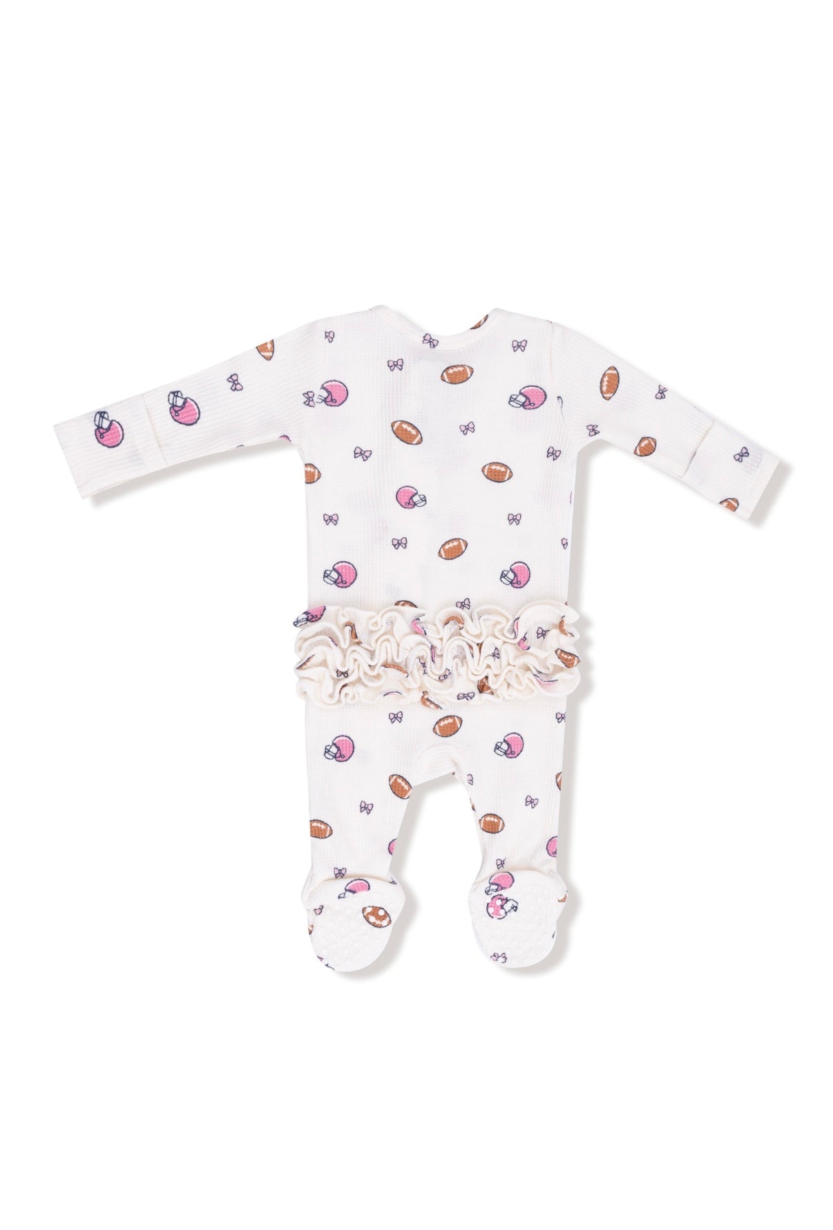 Waffle Footed Sleeper, Football and Bows