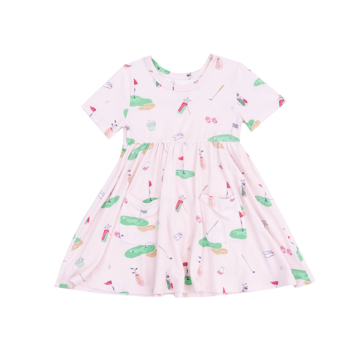 Bamboo Twirly Dress, Pink Golf