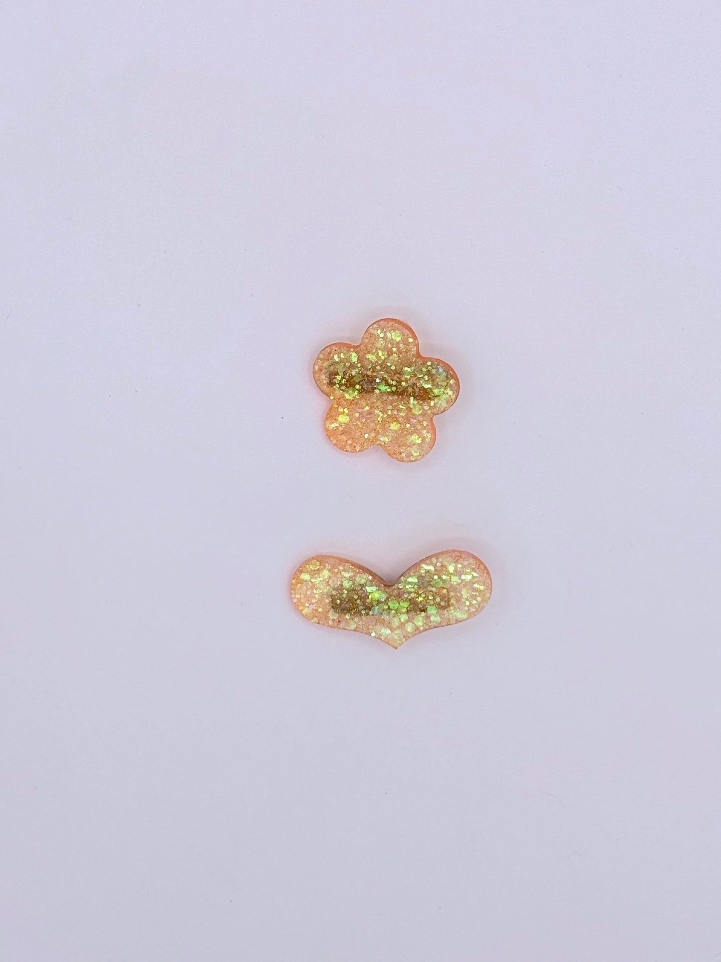 Orange Iridescent Hair Clips
