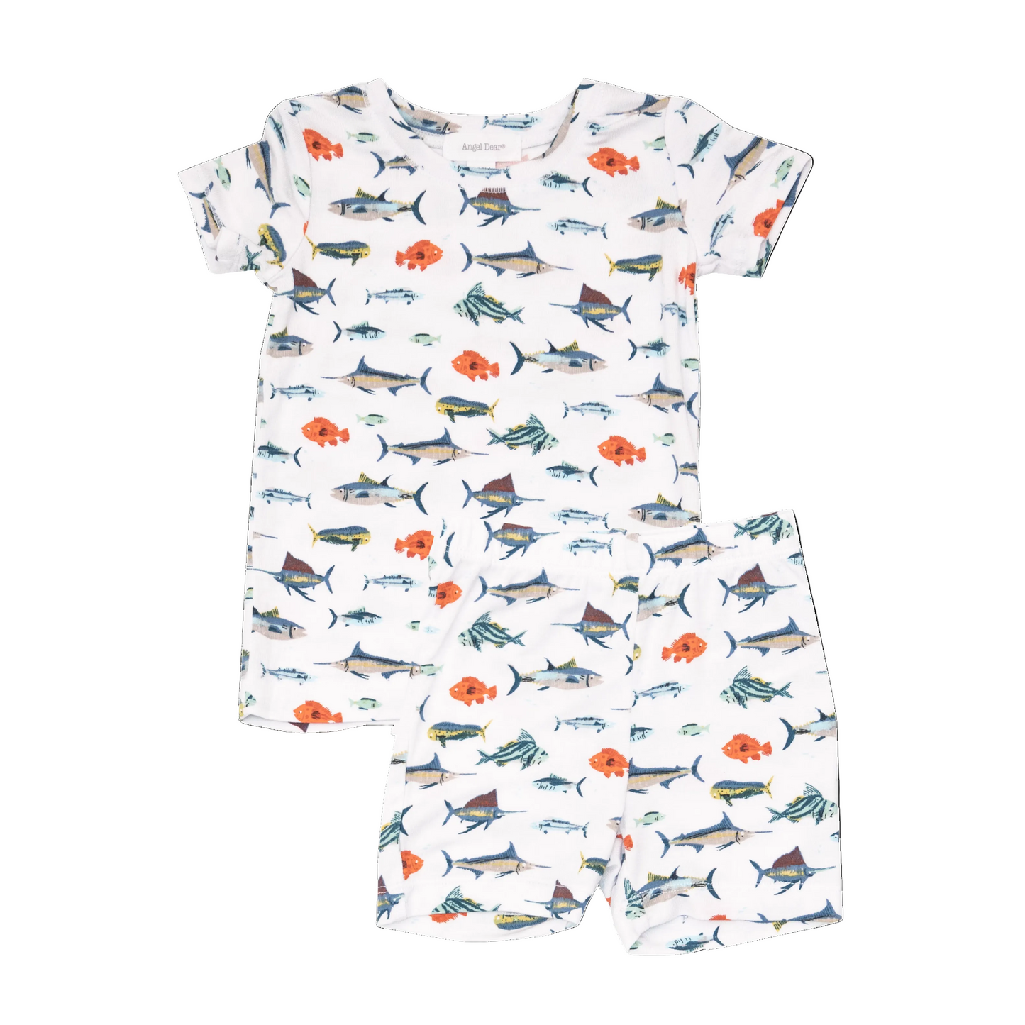 Bamboo Loungewear Short Set, Tropical Fish