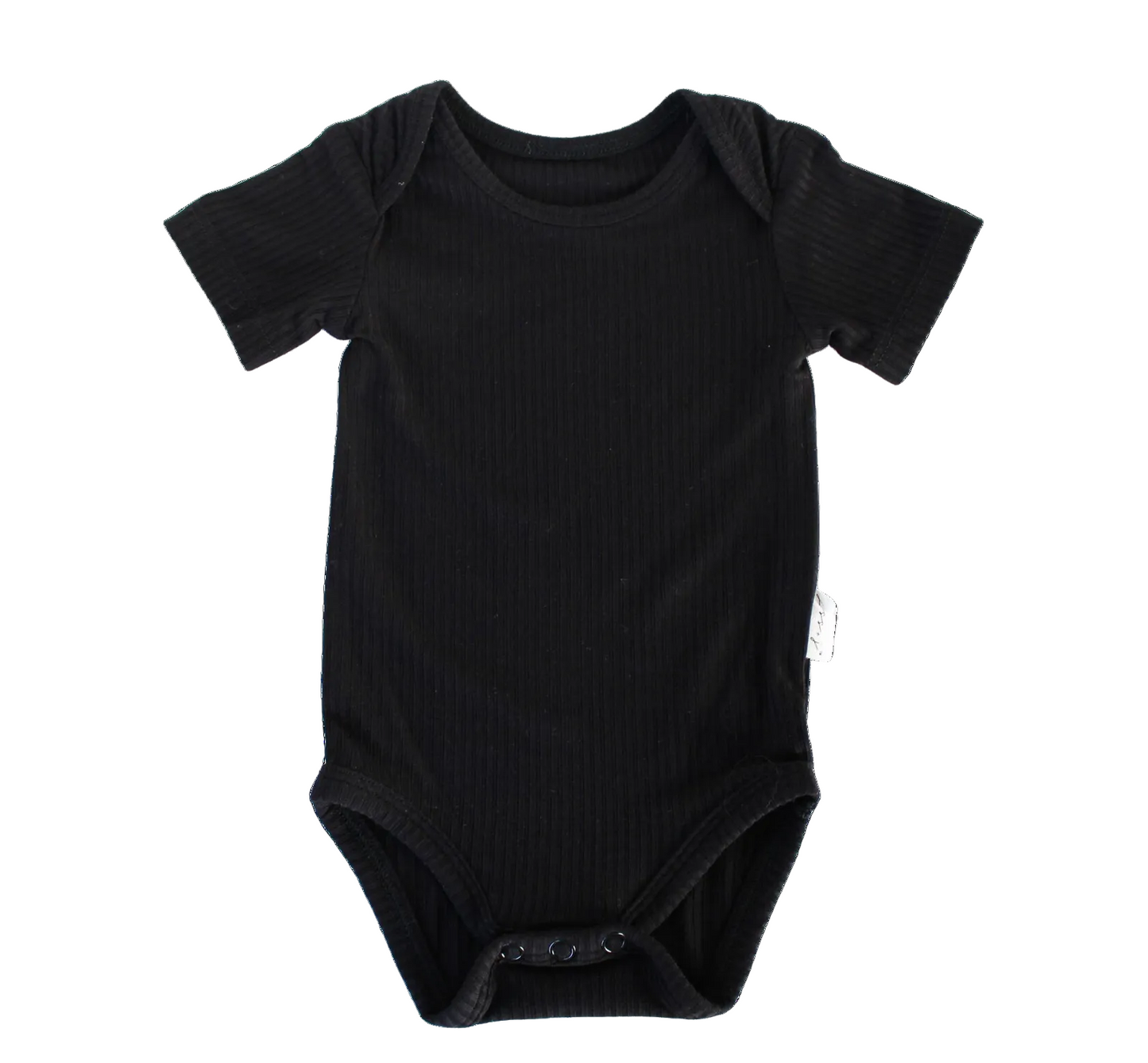 Ribbed Bamboo Onesie, Black