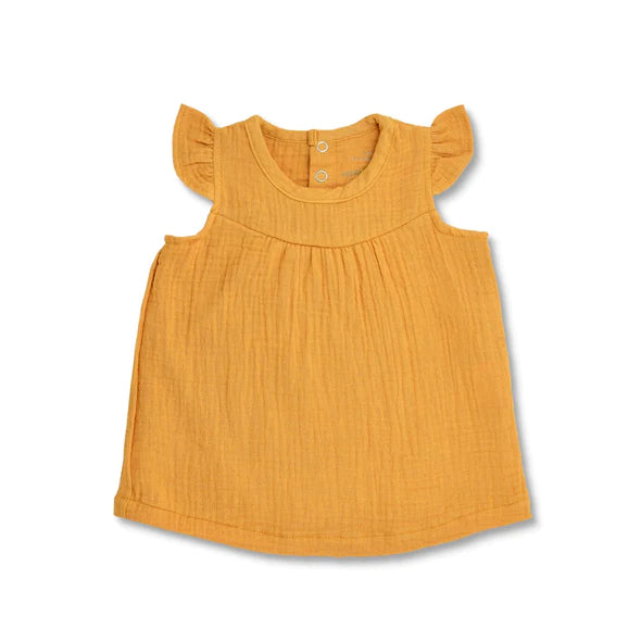 Mustard Muslin Dress