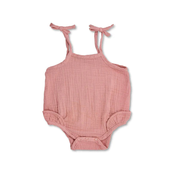 Terracotta Muslin Tie Romper
