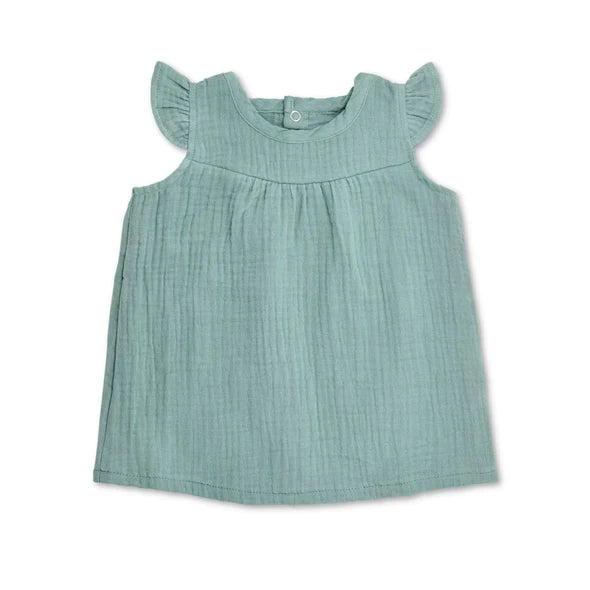 Teal Muslin Dress