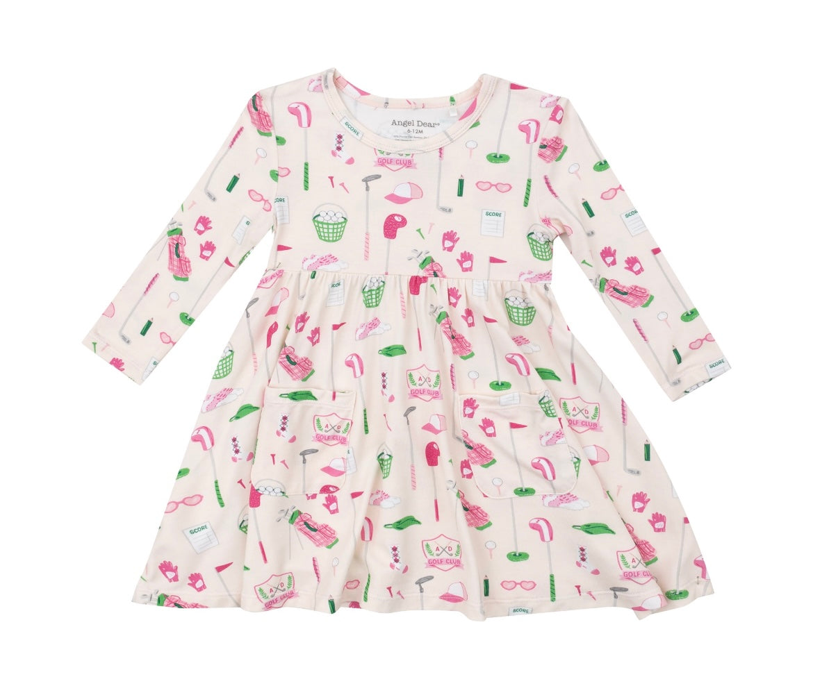 Bamboo Twirly Dress, Pink Golf Clubs