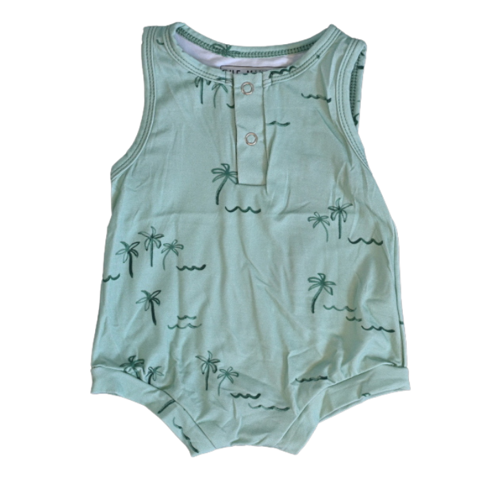 Bamboo Tank Romper - Palms