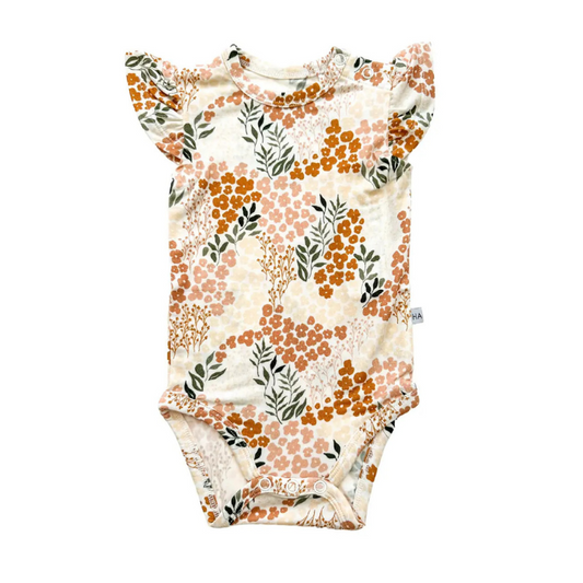 Bamboo Short Sleeve Onesie, Spring Bloom