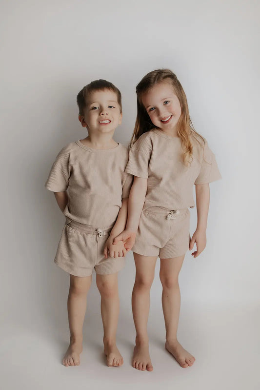 Waffle Matching Set, Tan