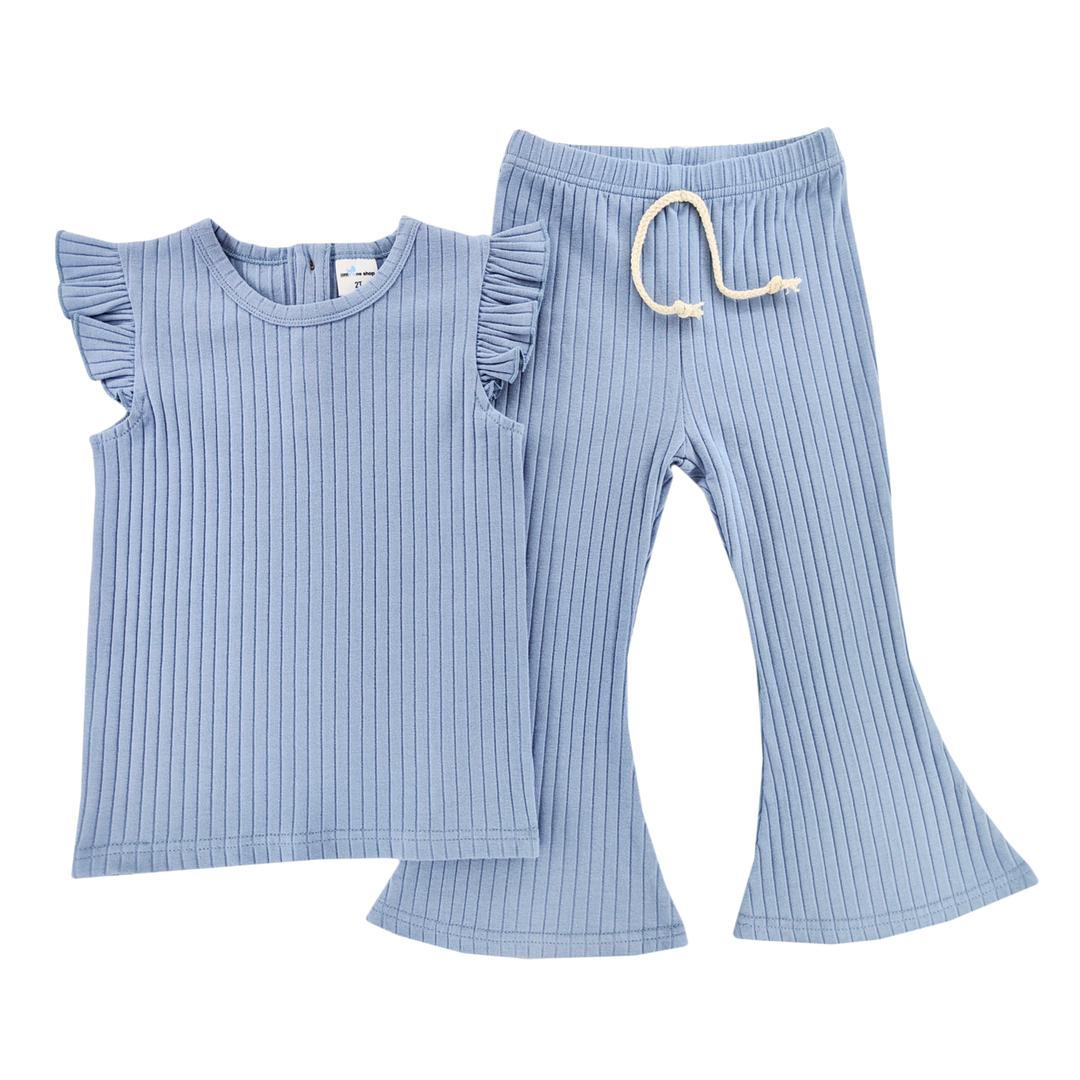 Ribbed Flutter Set, Fog