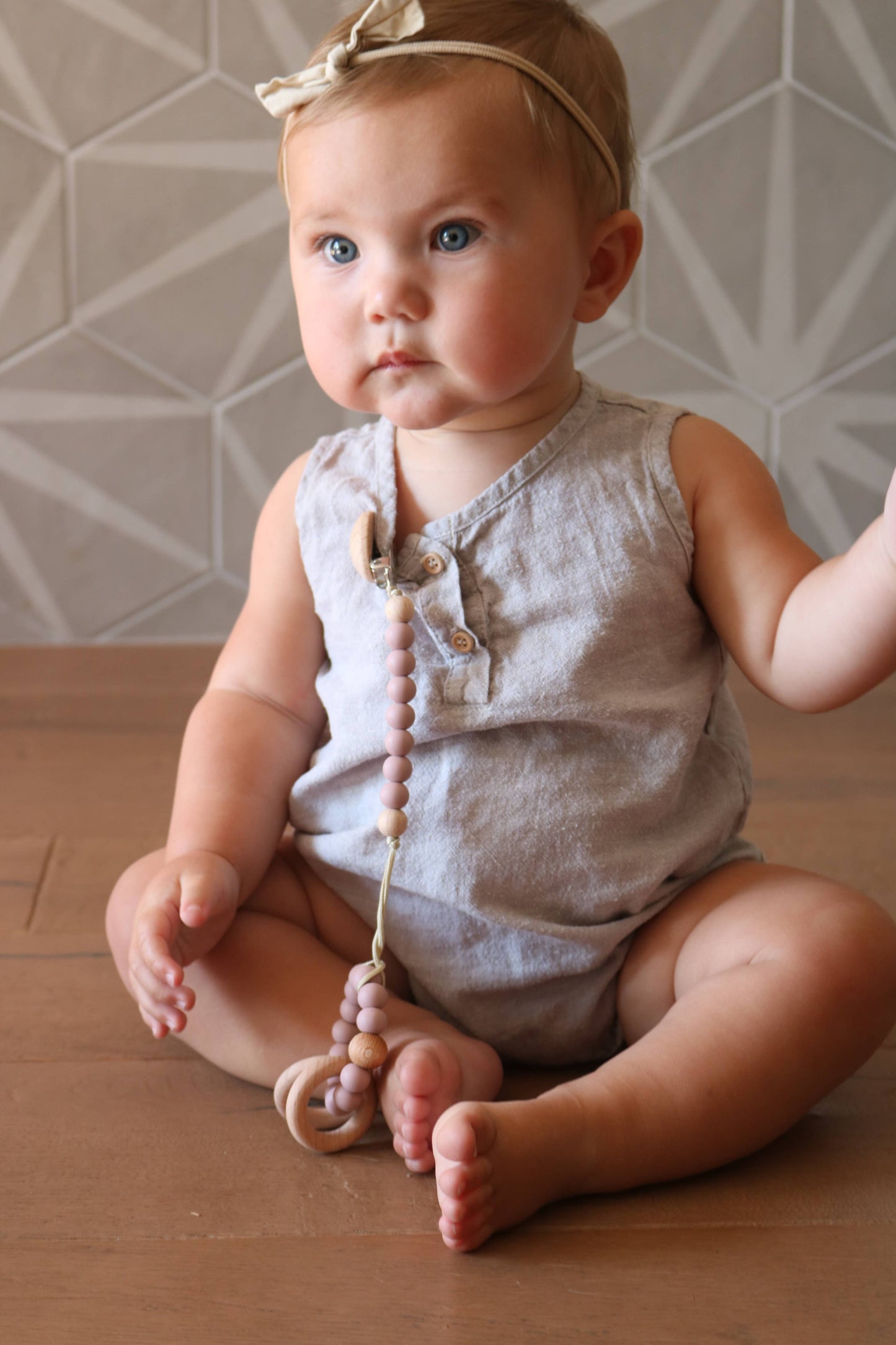 Pacifier Clip, Blush