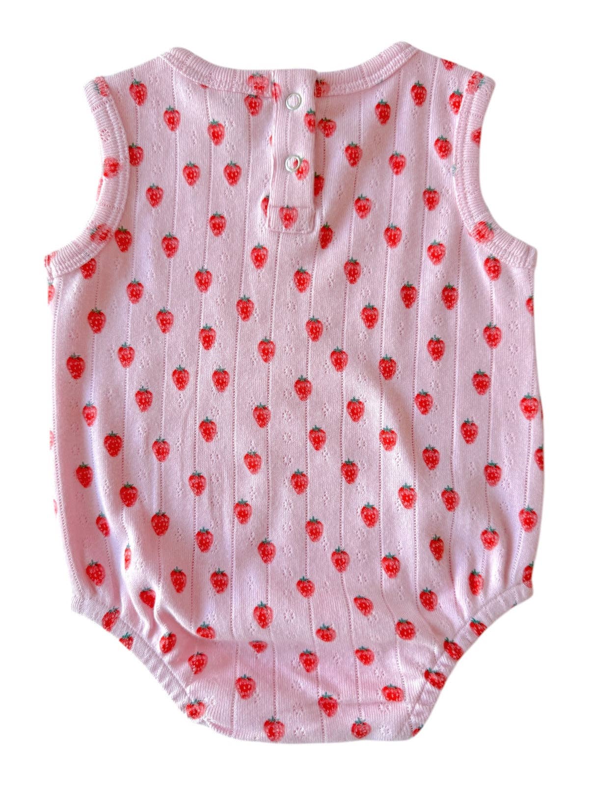Organic Pointelle Bubble, Strawberries