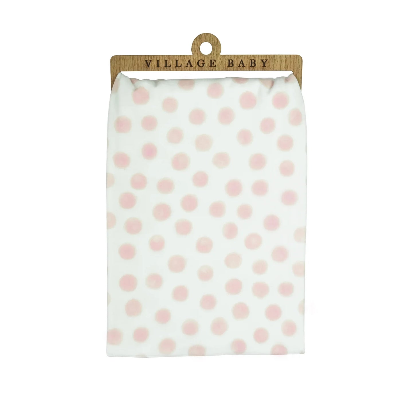 Extra Soft Knit Swaddle Blanket, Pink Polka Dots