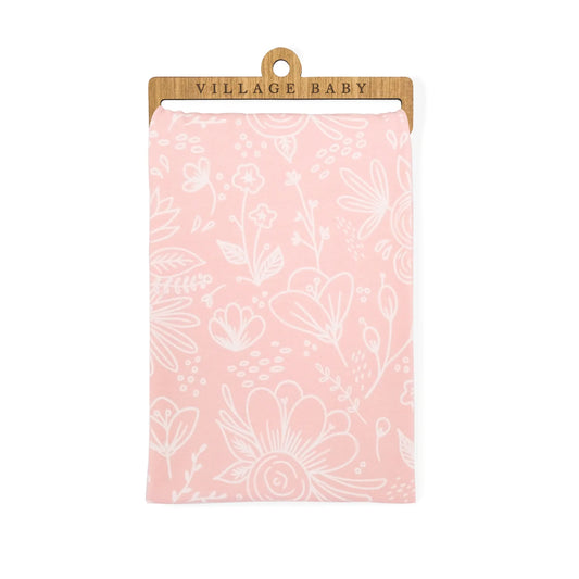 Extra Soft Knit Swaddle Blanket, Pink Floral