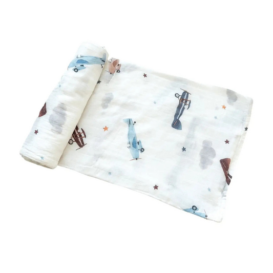 Muslin Swaddle Blanket, Airplanes