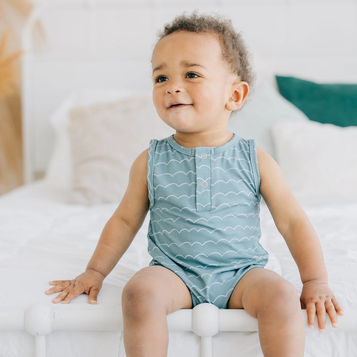 Bamboo Tank Romper - Waves