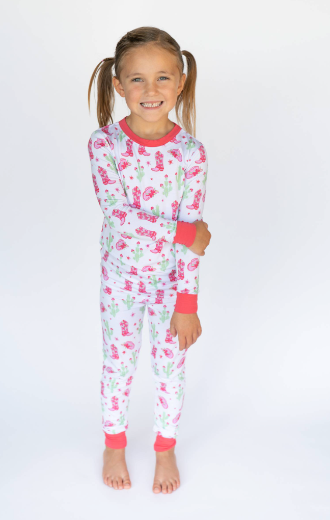 Bamboo Sleeper Set, Pink Cactus Cowgirl