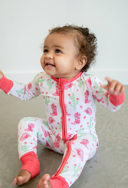 Fold Over Sleeper, Pink Cactus Cowgirl