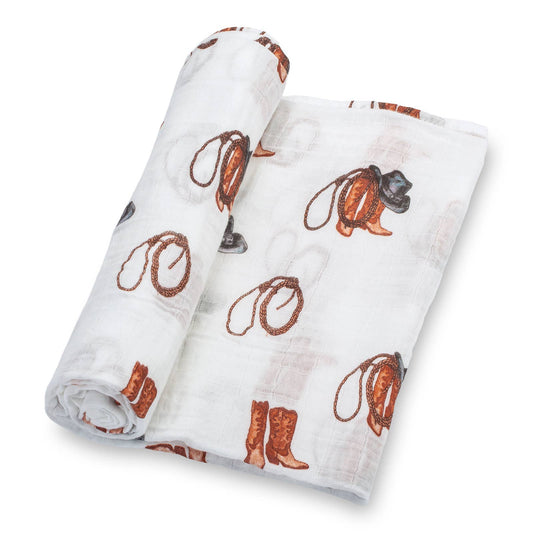 Muslin Swaddle Blanket, Life Is Better In Boots Western