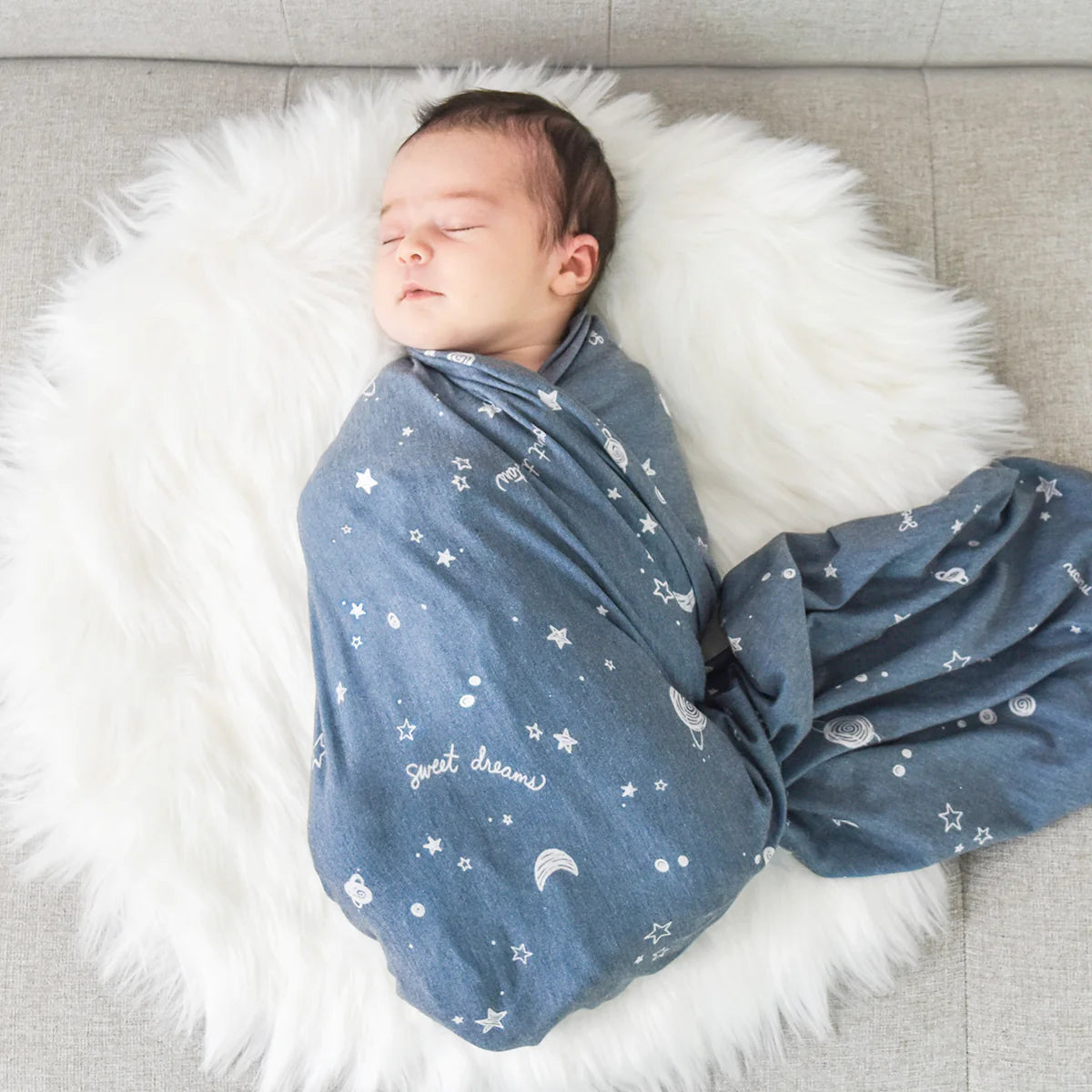 Extra Soft Knit Swaddle Blanket, Starry Dreams