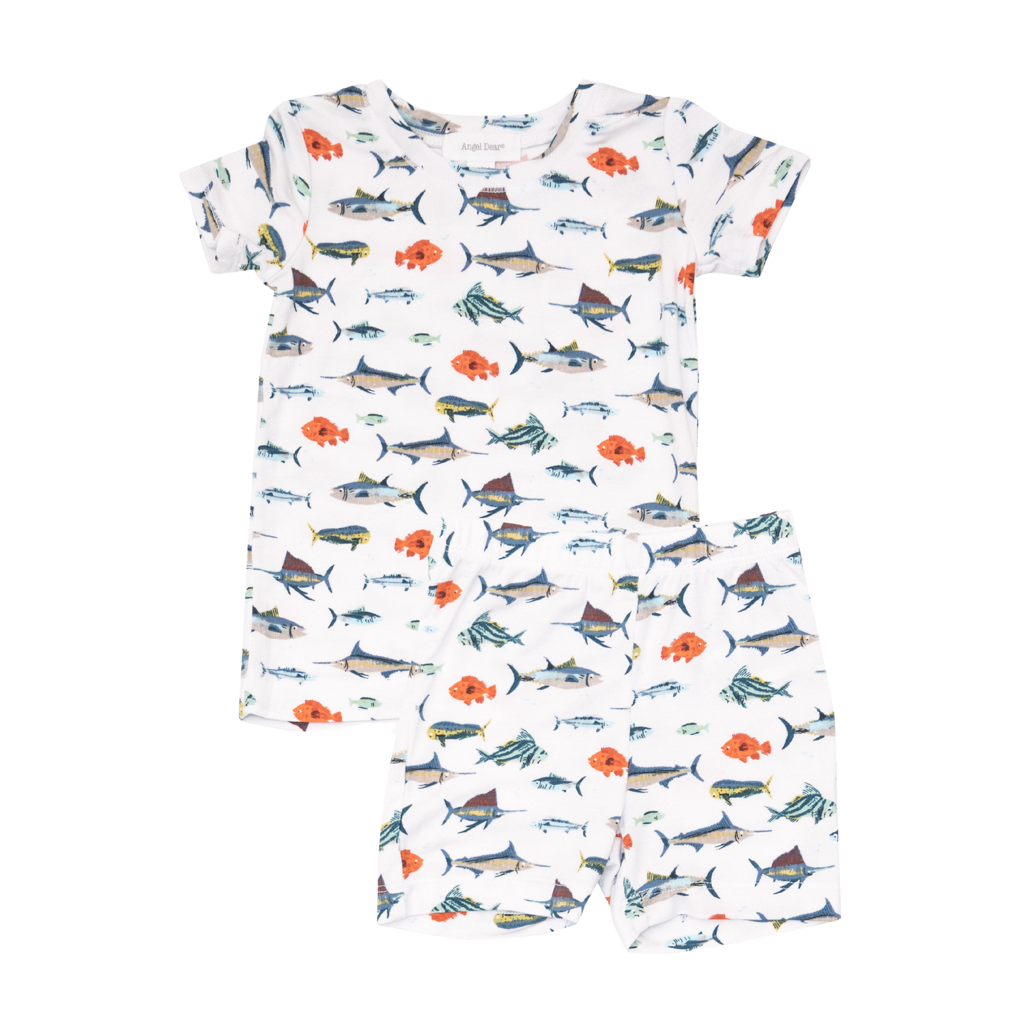 Bamboo Loungewear Short Set, Tropical Fish