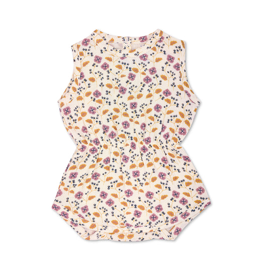 Pink Floral Muslin Romper