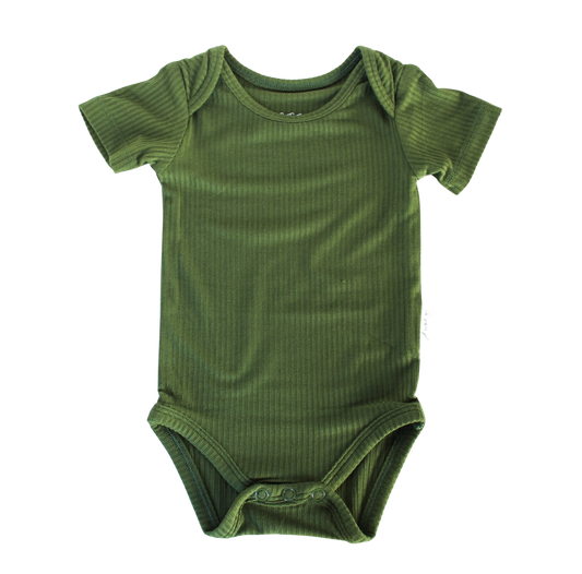 Ribbed Bamboo Onesie, Forest Green