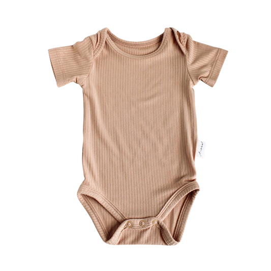 Ribbed Bamboo Onesie, Sand