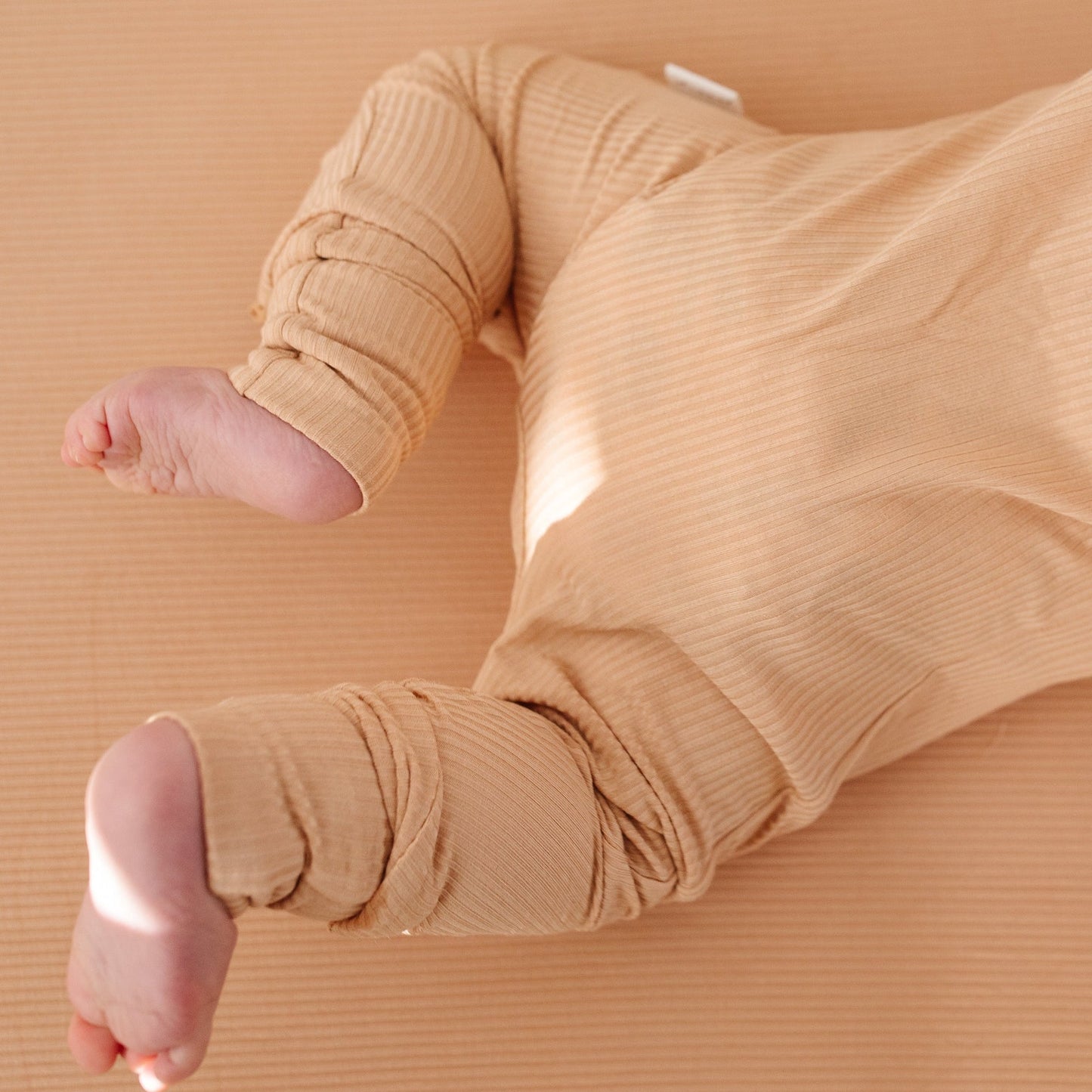 Ribbed Bamboo Fold Over Zip Sleeper, Sand