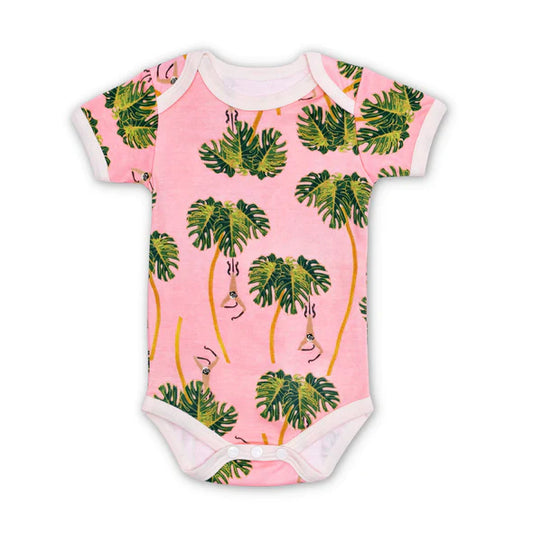 Pink Palms Onesie